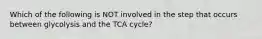 Which of the following is NOT involved in the step that occurs between glycolysis and the TCA cycle?