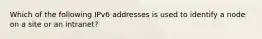 Which of the following IPv6 addresses is used to identify a node on a site or an intranet?