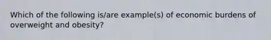 Which of the following is/are example(s) of economic burdens of overweight and obesity?