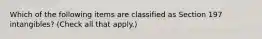 Which of the following items are classified as Section 197 intangibles? (Check all that apply.)