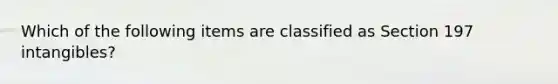 Which of the following items are classified as Section 197 intangibles?