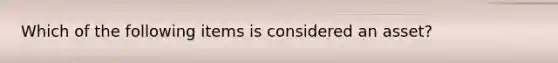 Which of the following items is considered an asset?