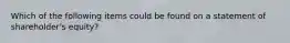 Which of the following items could be found on a statement of shareholder's equity?