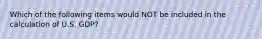 Which of the following items would NOT be included in the calculation of U.S. GDP?