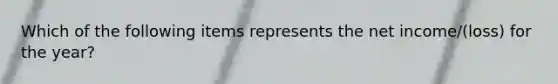 Which of the following items represents the net income/(loss) for the year?