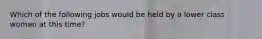 Which of the following jobs would be held by a lower class woman at this time?