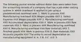 The following journal entries without dollar data were taken from the accounting records of a company that has a job-order costing system in which overhead is applied to job using a predetermined overhead rate: 1. Work in process XXX Manufacturing overhead XXX Wages payable XXX 2. Salary Expense XXX Wages payable XXX 3. Manufacturing overhead XXX Accumulated depreciation XXX 4. Work in process XXX Raw materials XXX 5. Work in process XXX Manufacturing overhead XXX 6. Manufacturing overhead XXX Raw materials XXX 7. Finished goods XXX Work in process XXX 8. Raw materials XXX Accounts payable XXX The entry to record depreciation on manufacturing equipment is: A. 1 B. 3 C. 4 D. 5