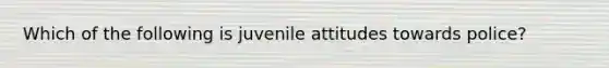 Which of the following is juvenile attitudes towards police?