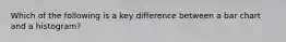 Which of the following is a key difference between a bar chart and a histogram?