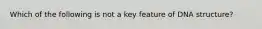 Which of the following is not a key feature of DNA structure?