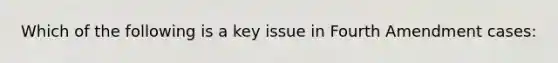 Which of the following is a key issue in Fourth Amendment cases: