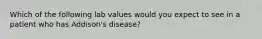 Which of the following lab values would you expect to see in a patient who has Addison's disease?