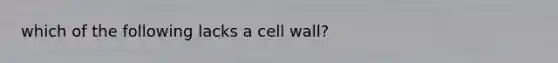 which of the following lacks a cell wall?