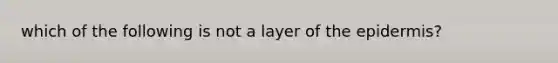 which of the following is not a layer of the epidermis?