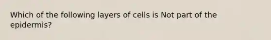 Which of the following layers of cells is Not part of the epidermis?