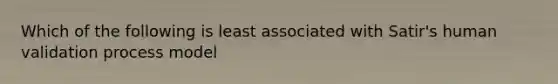 Which of the following is least associated with Satir's human validation process model