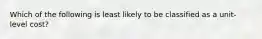 Which of the following is least likely to be classified as a unit-level cost?