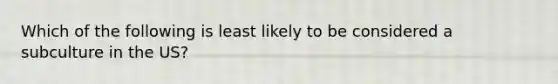 Which of the following is least likely to be considered a subculture in the US?