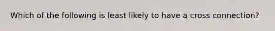 Which of the following is least likely to have a cross connection?