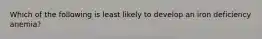 Which of the following is least likely to develop an iron deficiency anemia?