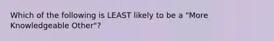 Which of the following is LEAST likely to be a "More Knowledgeable Other"?