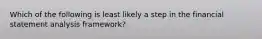 Which of the following is least likely a step in the financial statement analysis framework?