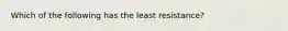 Which of the following has the least resistance?