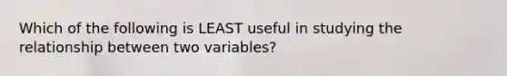 Which of the following is LEAST useful in studying the relationship between two variables?