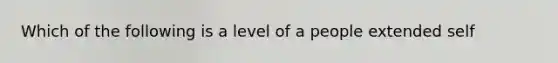 Which of the following is a level of a people extended self