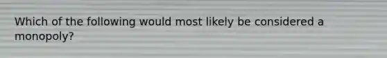 Which of the following would most likely be considered a monopoly?