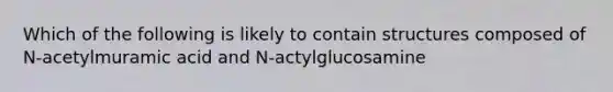 Which of the following is likely to contain structures composed of N-acetylmuramic acid and N-actylglucosamine