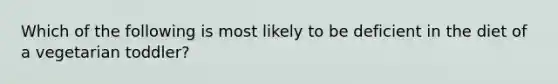 Which of the following is most likely to be deficient in the diet of a vegetarian toddler?