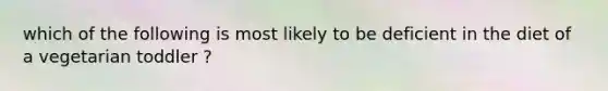 which of the following is most likely to be deficient in the diet of a vegetarian toddler ?
