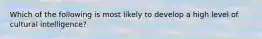 Which of the following is most likely to develop a high level of cultural intelligence?