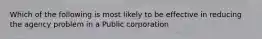 Which of the following is most likely to be effective in reducing the agency problem in a Public corporation