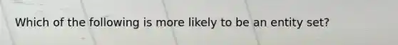 Which of the following is more likely to be an entity set?