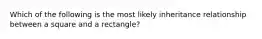 Which of the following is the most likely inheritance relationship between a square and a rectangle?