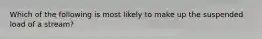 Which of the following is most likely to make up the suspended load of a stream?