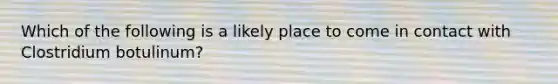 Which of the following is a likely place to come in contact with Clostridium botulinum?