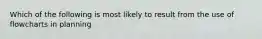 Which of the following is most likely to result from the use of flowcharts in planning