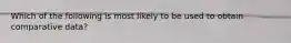 Which of the following is most likely to be used to obtain comparative data?