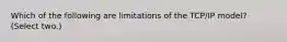 Which of the following are limitations of the TCP/IP model? (Select two.)