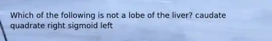 Which of the following is not a lobe of the liver? caudate quadrate right sigmoid left