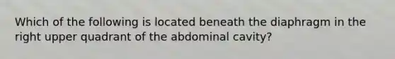 Which of the following is located beneath the diaphragm in the right upper quadrant of the abdominal cavity?