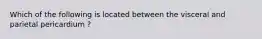 Which of the following is located between the visceral and parietal pericardium ?