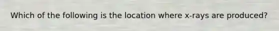 Which of the following is the location where x-rays are produced?