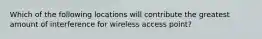 Which of the following locations will contribute the greatest amount of interference for wireless access point?