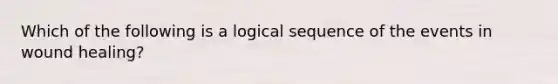 Which of the following is a logical sequence of the events in wound healing?