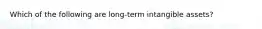 Which of the following are long-term intangible assets?