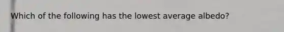 Which of the following has the lowest average albedo?